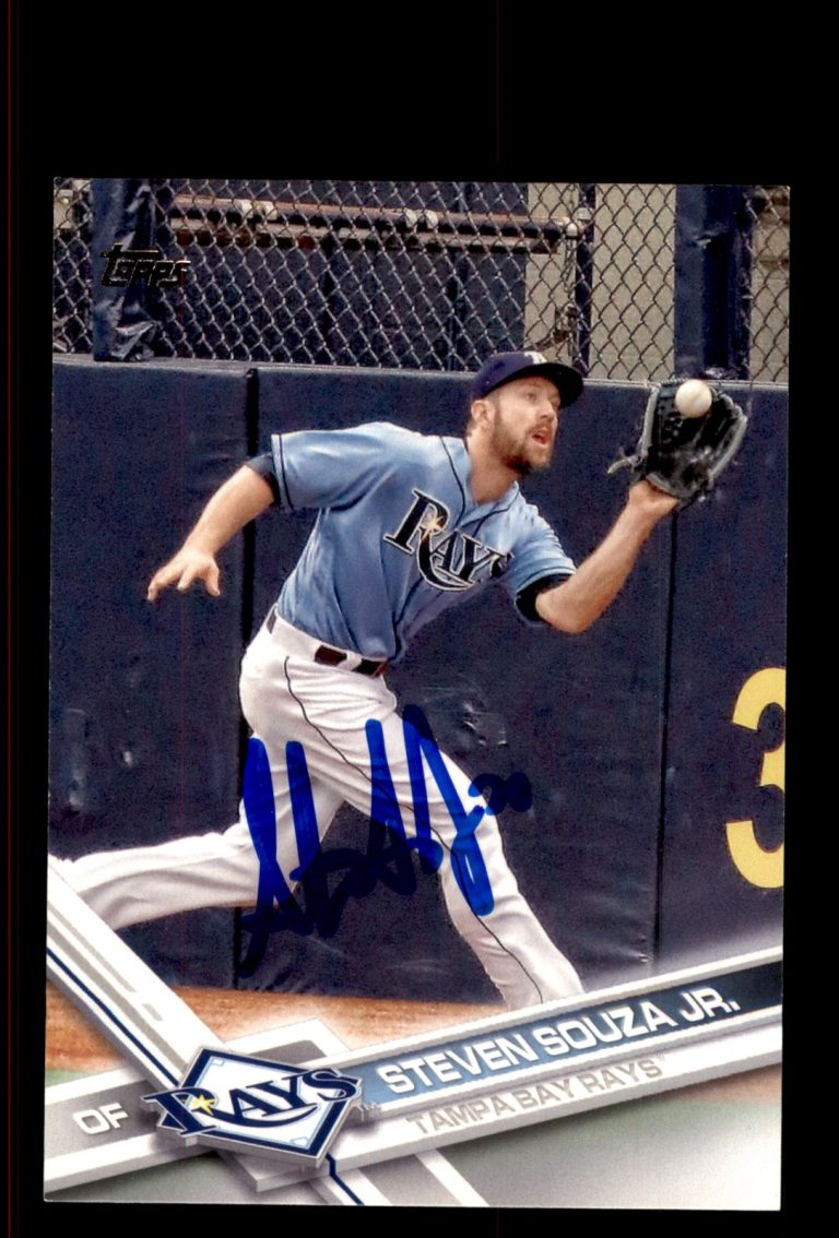 Signed Baseball Card Auto Steven Souza Jr. 2017 Topps #10 Tampa Bay Rays