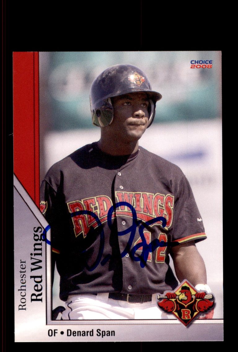 Signed Baseball Card Auto Denard Span 2008 Choice Rochester Red Wings