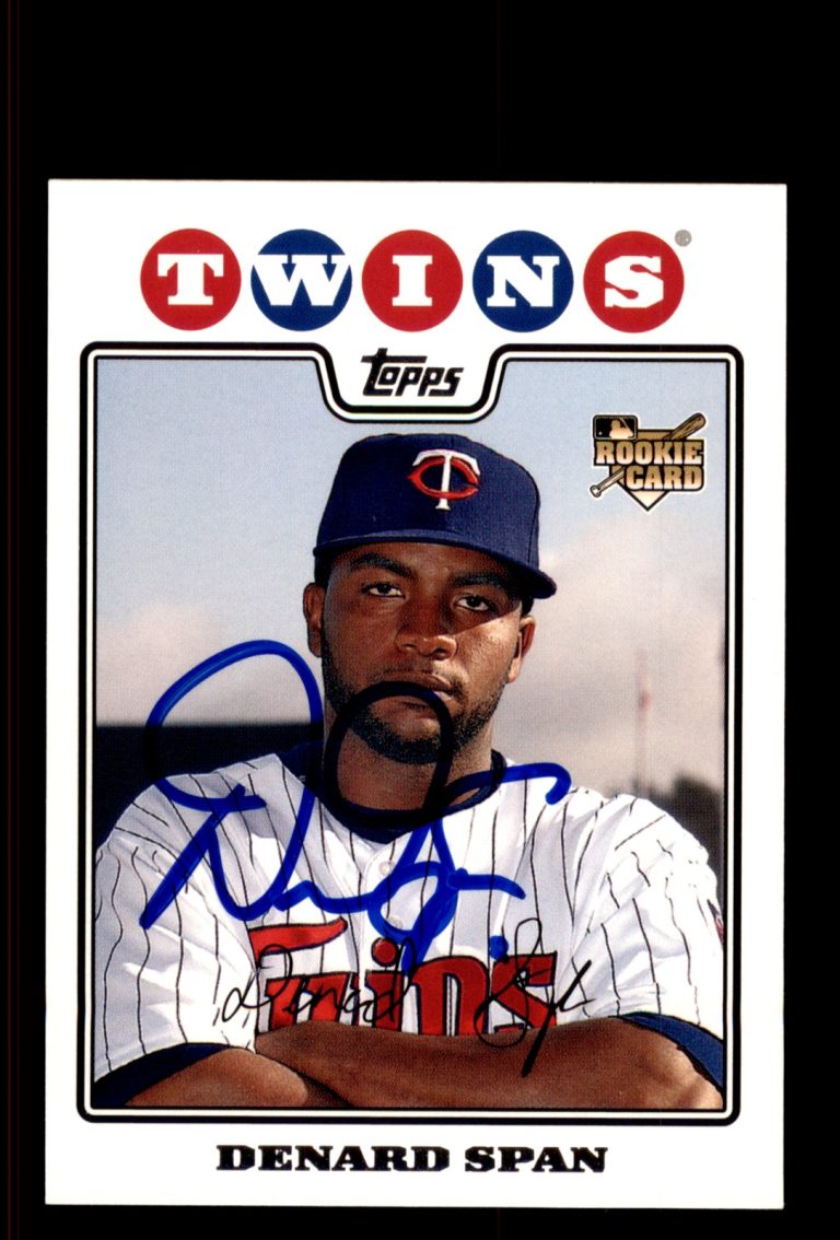 Signed Baseball Card Auto Denard Span 2008 Topps #621 Minnesota Twins