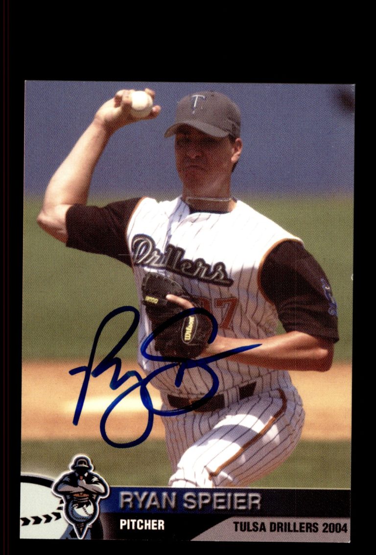 Signed Baseball Card Auto Ryan Speier 2004 Tulsa Drillers Police