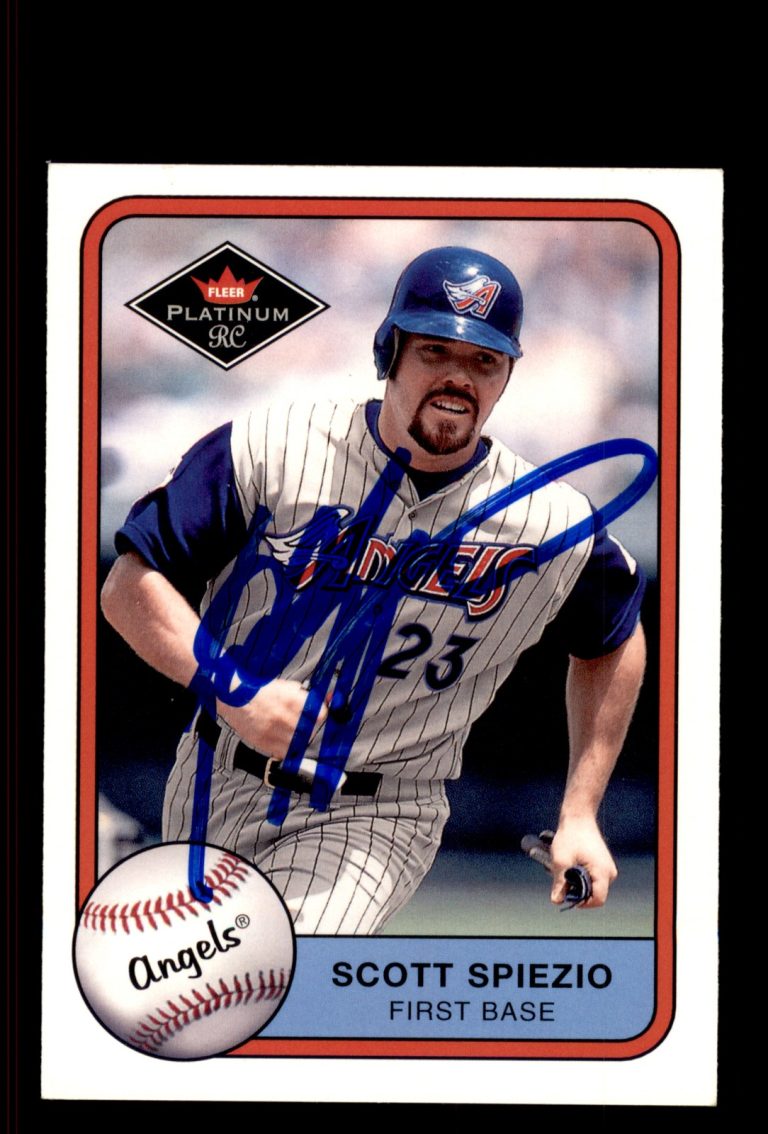 Signed Baseball Card Auto Scott Spiezio 2001 Fleer Platinum #393 Anaheim Angels