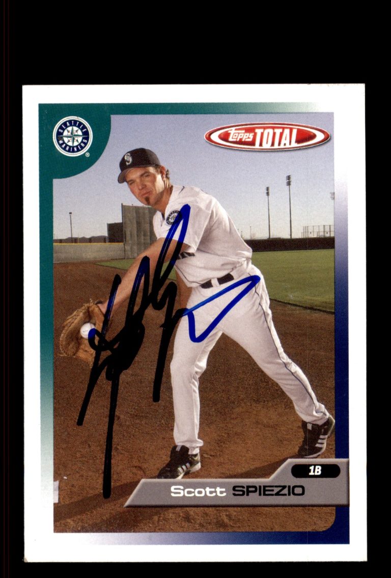 Signed Baseball Card Auto Scott Spiezio 2005 Topps Total #349 Seattle Mariners