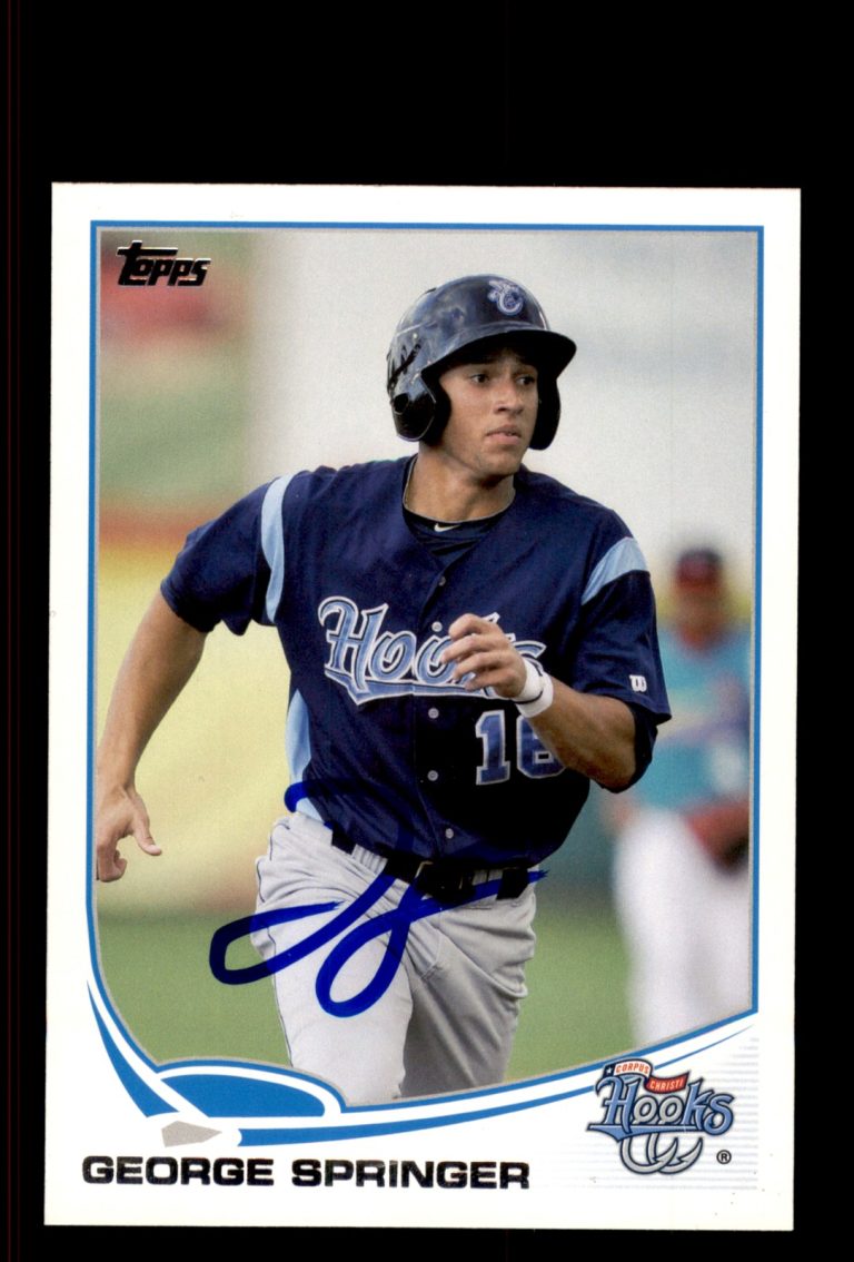 Signed Baseball Card Auto George Springer 2013 Topps Pro Debut #104