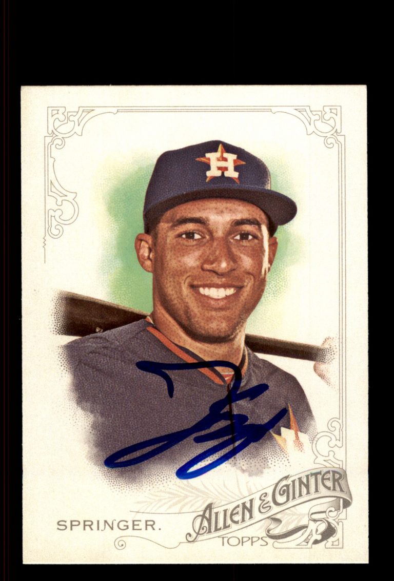 Signed Baseball Card Auto George Springer 2015 Topps Allen & Ginter #247 Astros