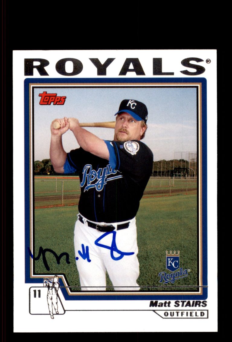 Signed Baseball Card Auto Matt Stairs 2004 Topps #469 Kansas City Royals