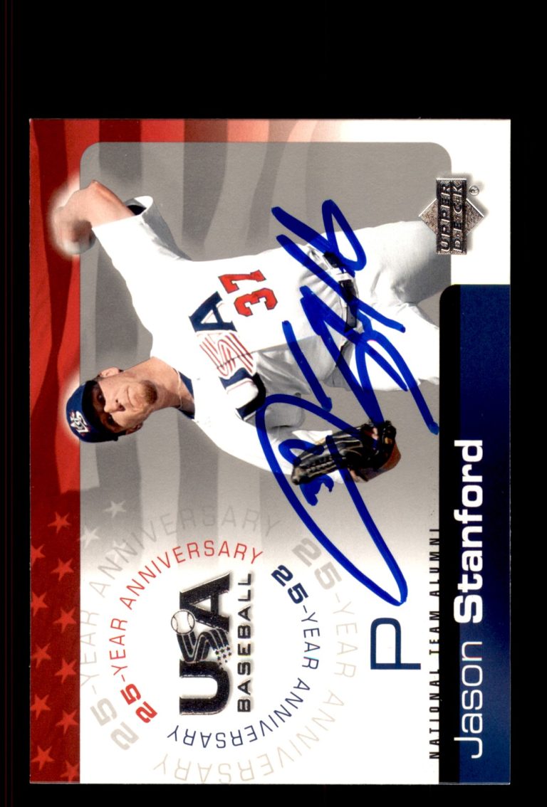 Signed Baseball Card Auto Jason Stanford 2004 Upper Deck USA #USA-172