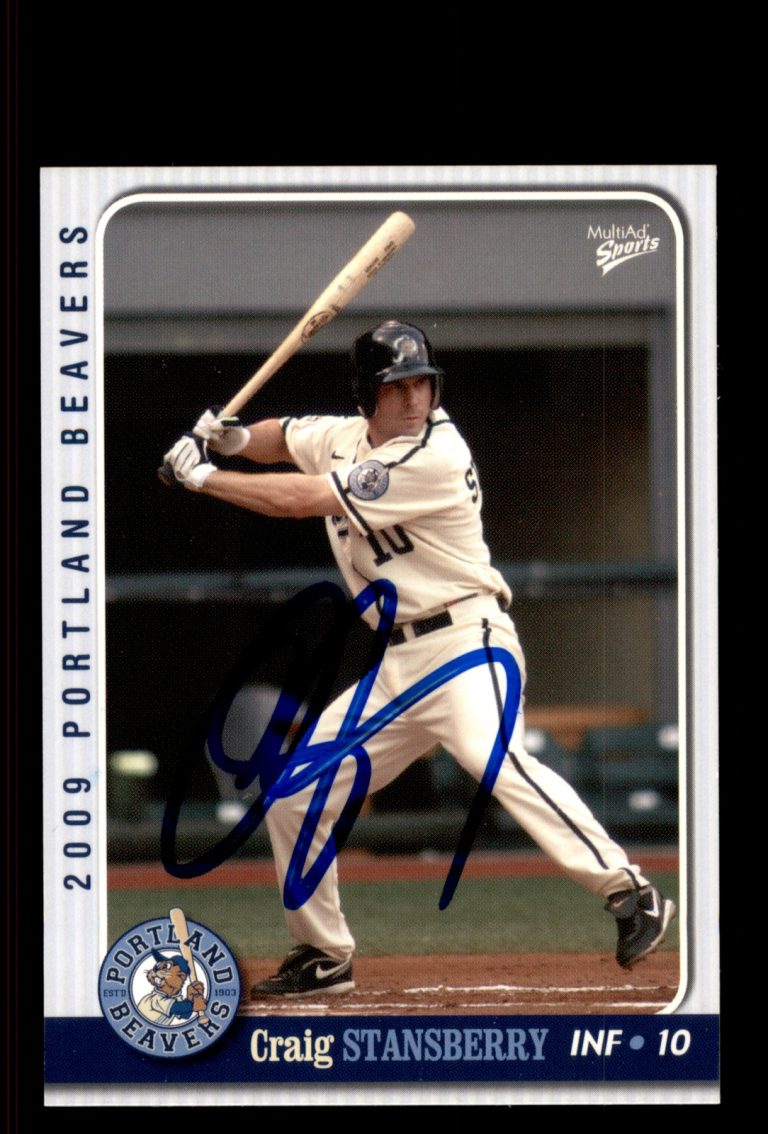 Signed Baseball Card Auto Craig Stansberry 2009 MultiAd Portland Beavers