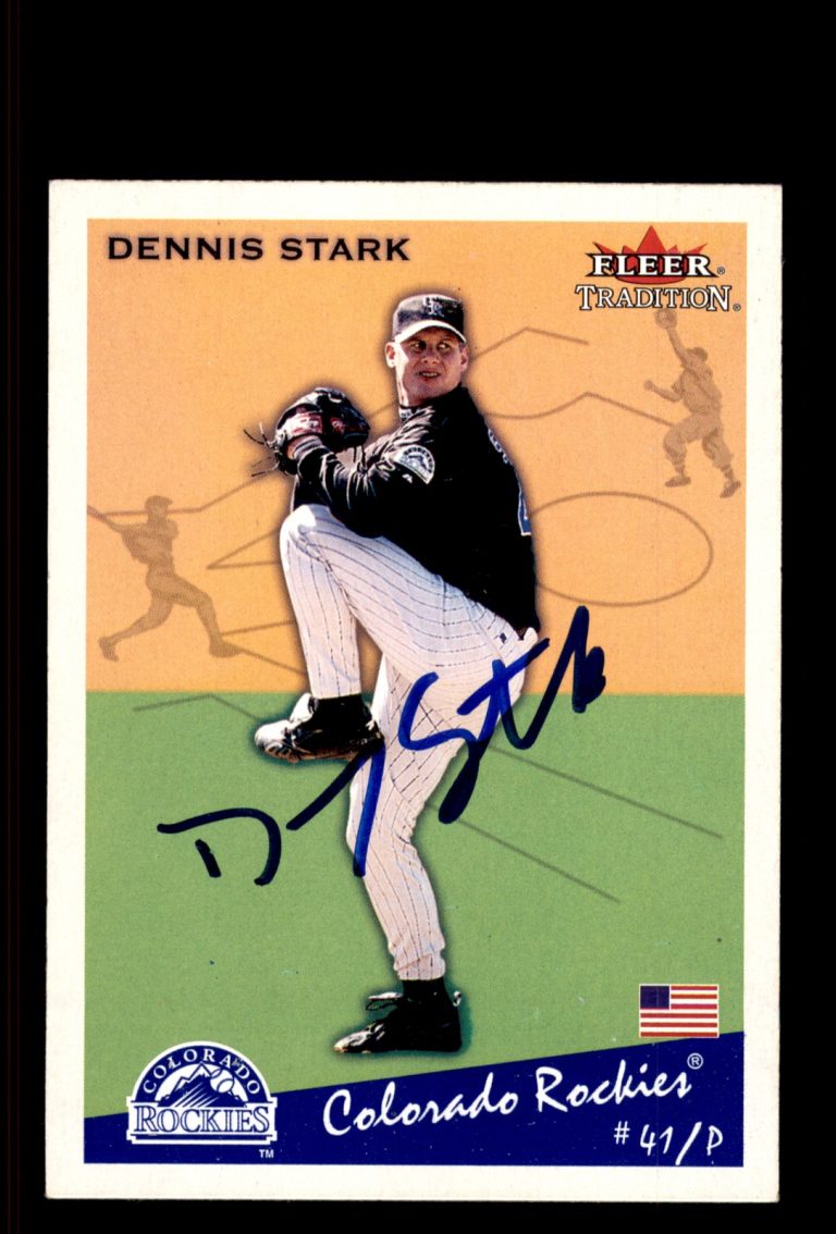 Signed Baseball Card Auto Dennis Stark 2002 Fleer Tradition #U263 Rockies