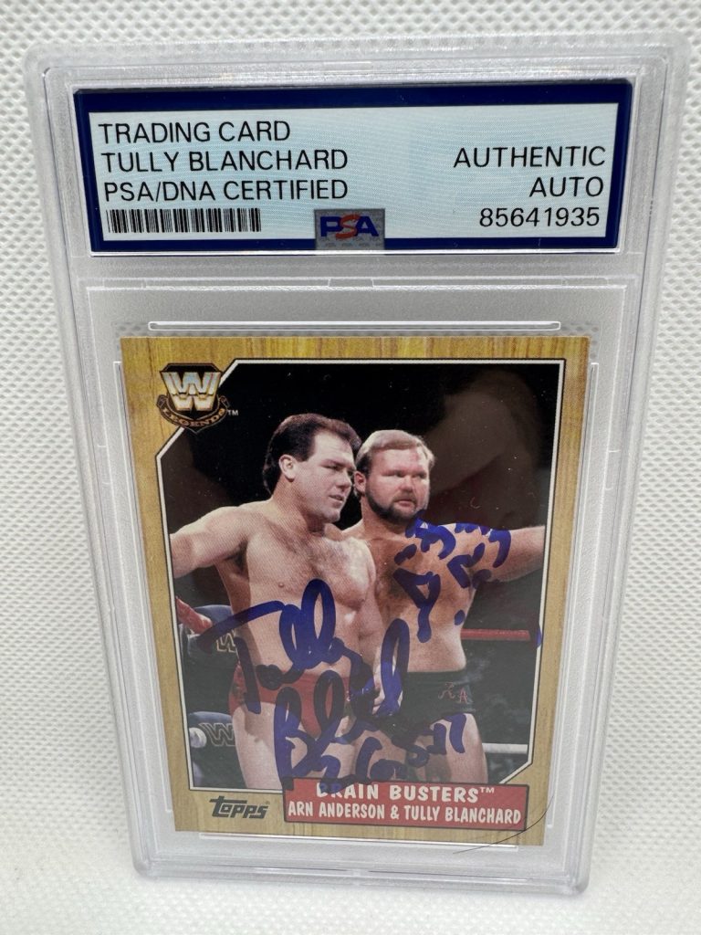 THE BRAIN BUSTERS 2011 TOPPS HERITAGE WWE SIGNED ARN AUTOGRAPH TULLY PSA SLABBED