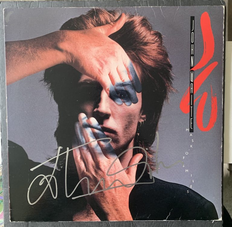 JOHN WAITE SIGNED MASK OF SMILES VINYL  AUTOGRAPHED PSA/DNA COA