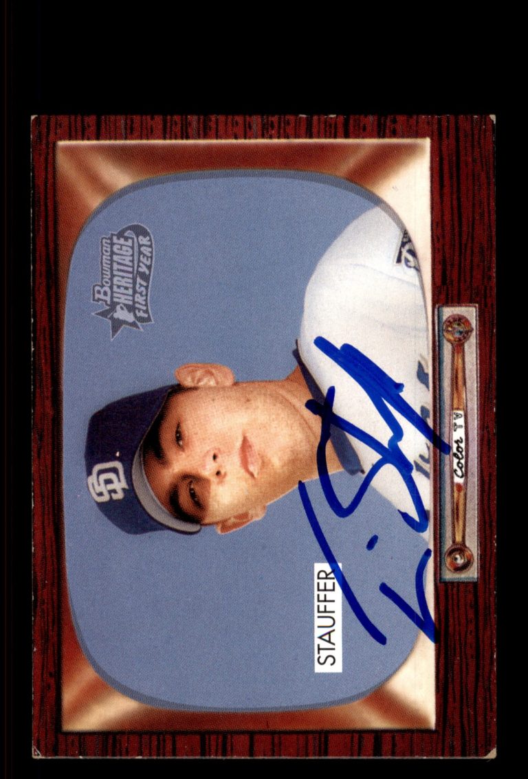 Signed Baseball Card Auto Tim Stauffer 2004 Bowman Heritage #334 Padres