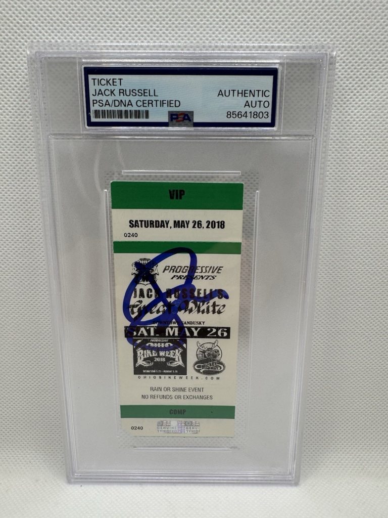 Jack Russell Signed Ticket Great White Autograph Slabbed RIP PSA/DNA Slab