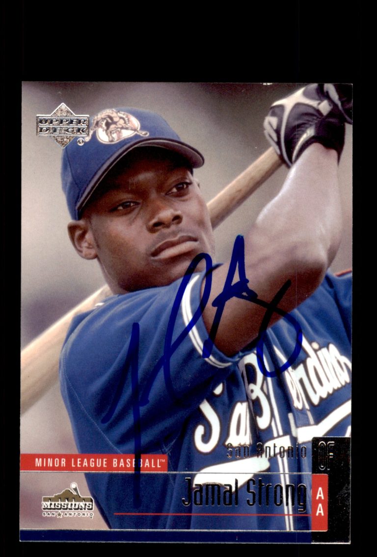 Signed Baseball Card Auto Jamal Strong 2002 Upper Deck Minor League #103