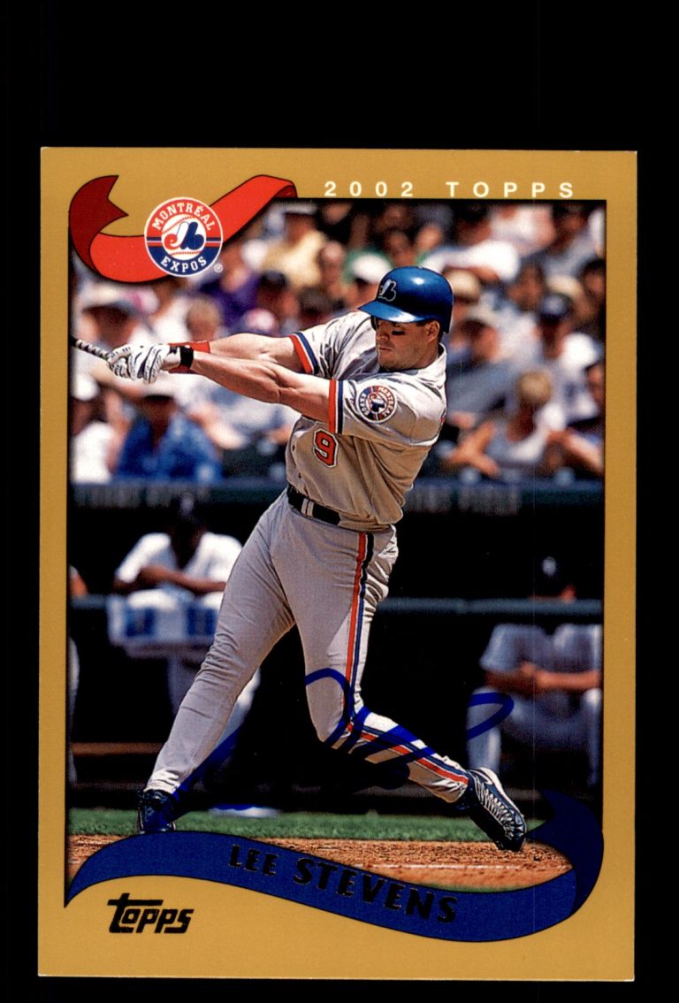 Signed Baseball Card Auto Lee Stevens 2002 Topps #151 Montreal Expos