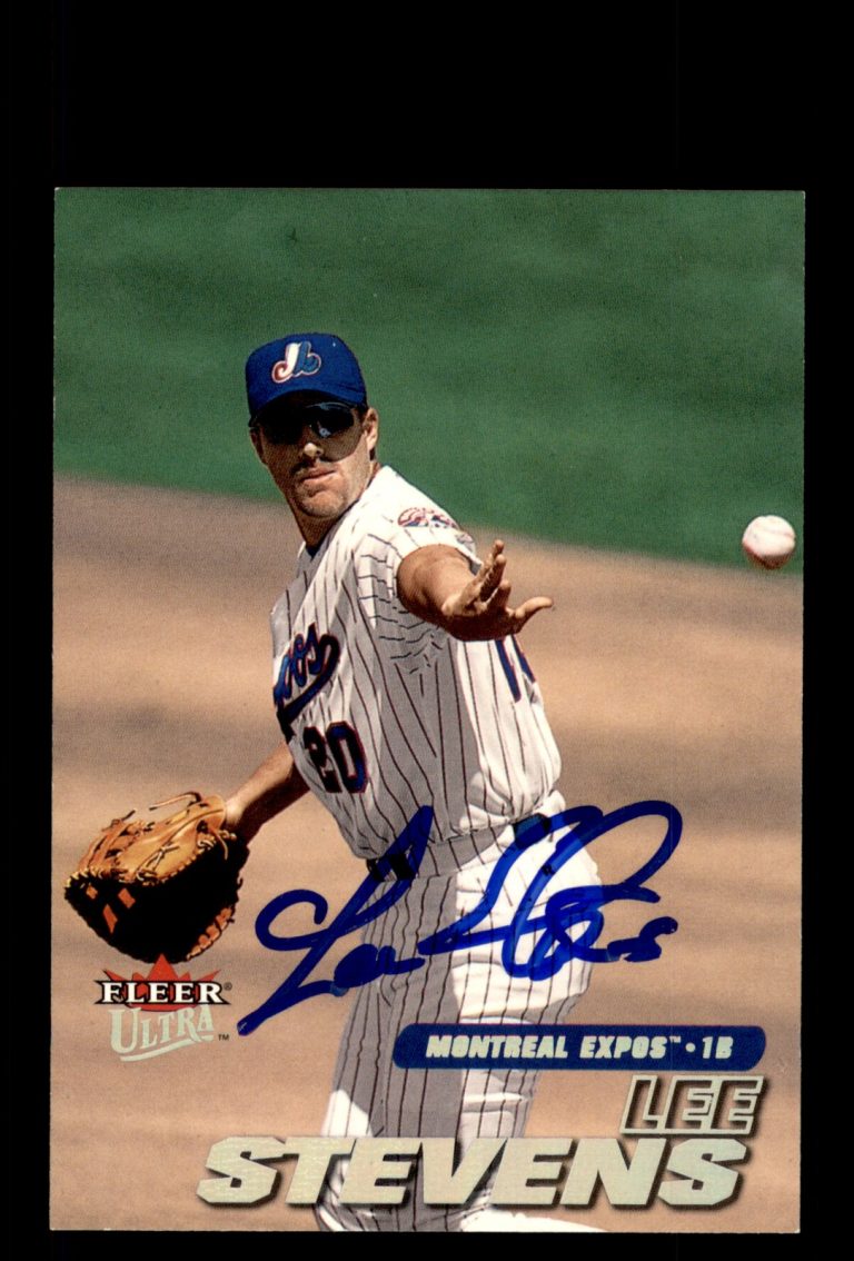 Signed Baseball Card Auto Lee Stevens 2001 Fleer Ultra #100 Montreal Expos