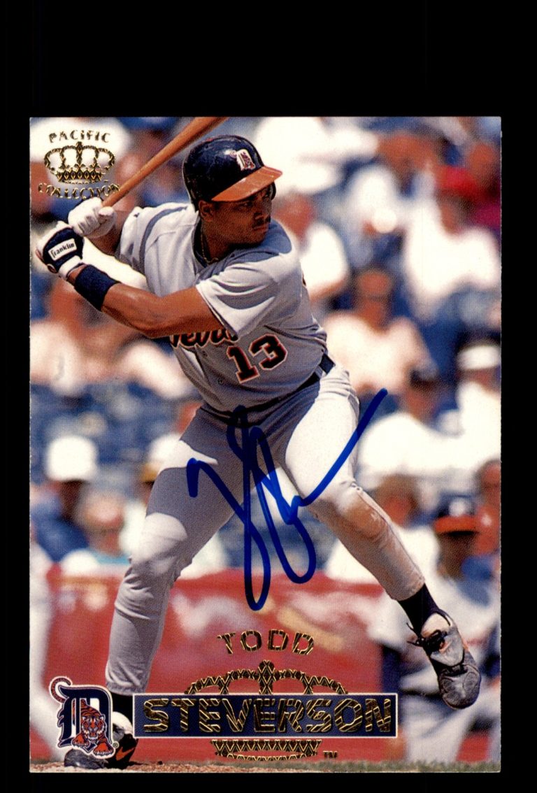 Signed Baseball Card Auto Todd Steverson 1996 Pacific Crown Collection #316