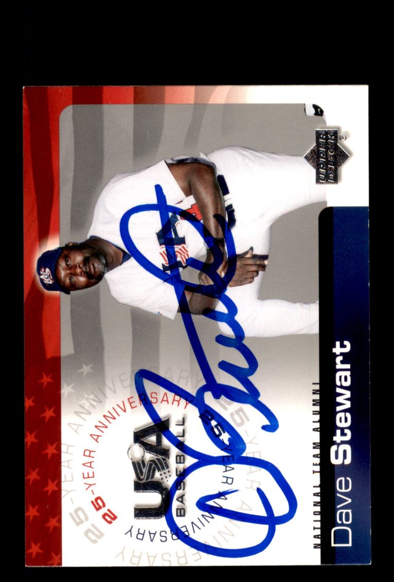 Signed Baseball Card Auto Dave Stewart 2004 Upper Deck USA #USA-173