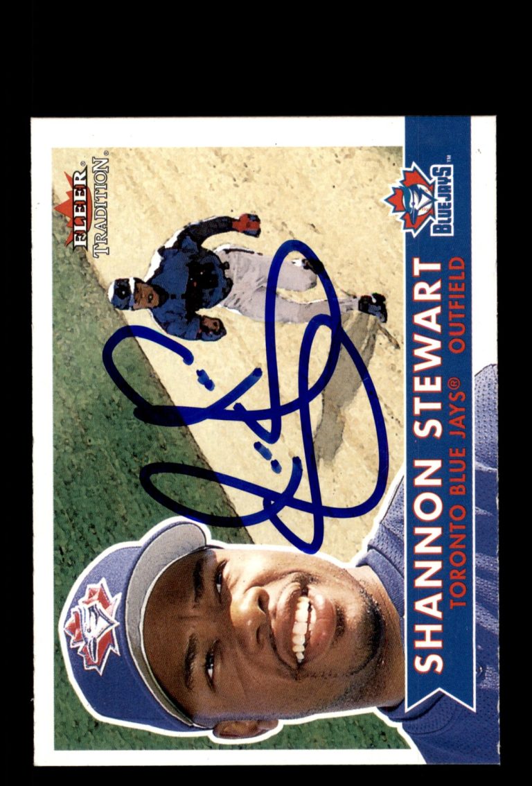 Signed Baseball Card Auto Shannon Stewart 2001 Fleer Tradition #294 Blue Jays