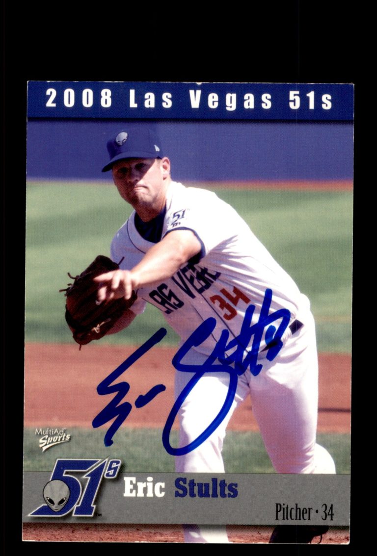 Signed Baseball Card Auto Eric Stults 2008 MultiAd Las Vegas 51s MILB