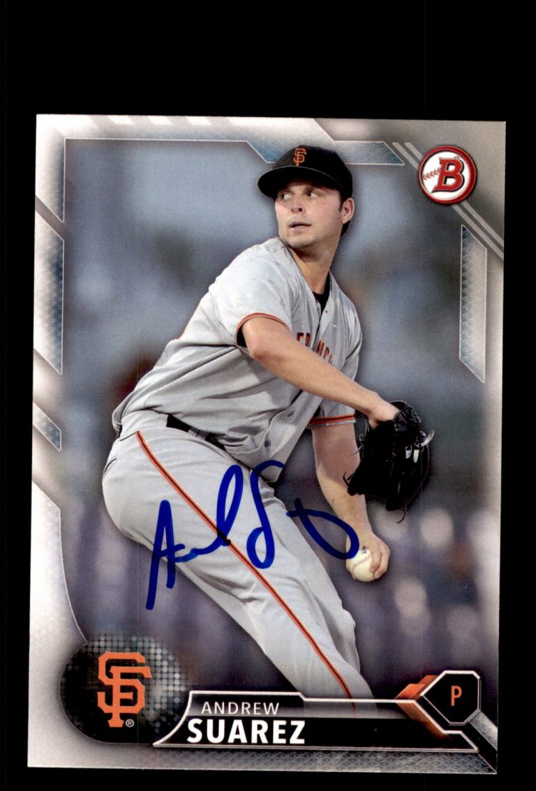 Signed Baseball Card Auto Andrew Suarez 2016 Bowman #BP45 San Francisco Giants