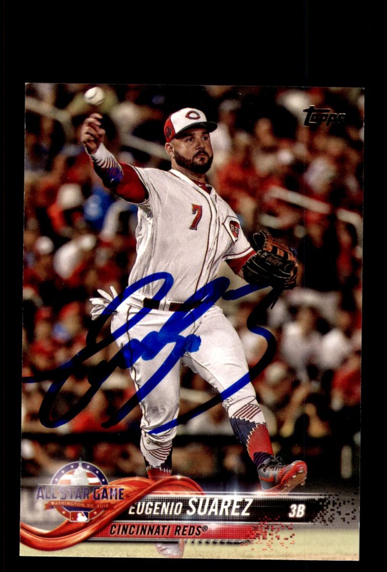 Signed Baseball Card Auto Eugenio Suarez 2018 Topps Update #US49 Cincinnati Reds