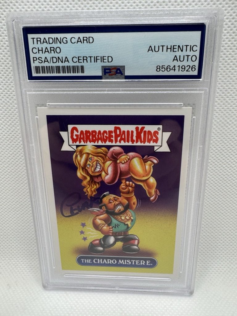 CHARO SIGNED THE CHARO MISTER E. 2017 Garbage Pail Kids #19 TOPPS slabbed PSA