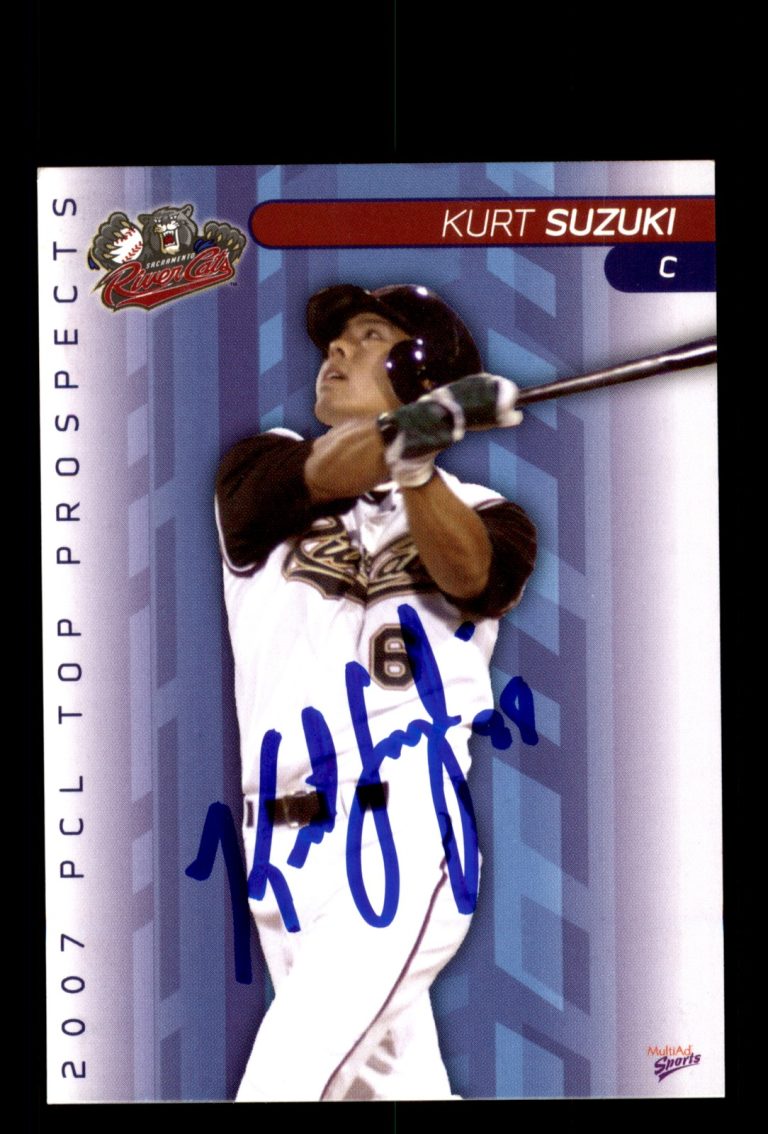 Signed Baseball Card Auto Kurt Suzuki 2007 Pacific Coast League Top Prospects