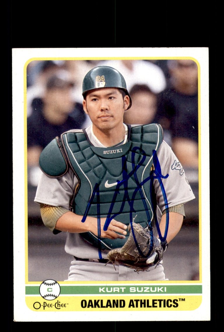 Signed Baseball Card Auto Kurt Suzuki 2009 O-Pee-Chee #383 Oakland Athletics