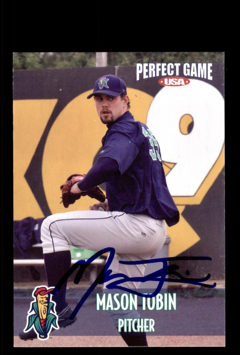 Signed Baseball Card Auto 2008 Perfect Game Cedar Rapids Kernels Mason Tobin