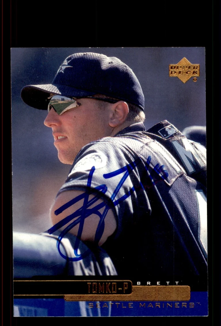 Signed Baseball Card Auto Brett Tomko 2000 Upper Deck #498 Seattle Mariners