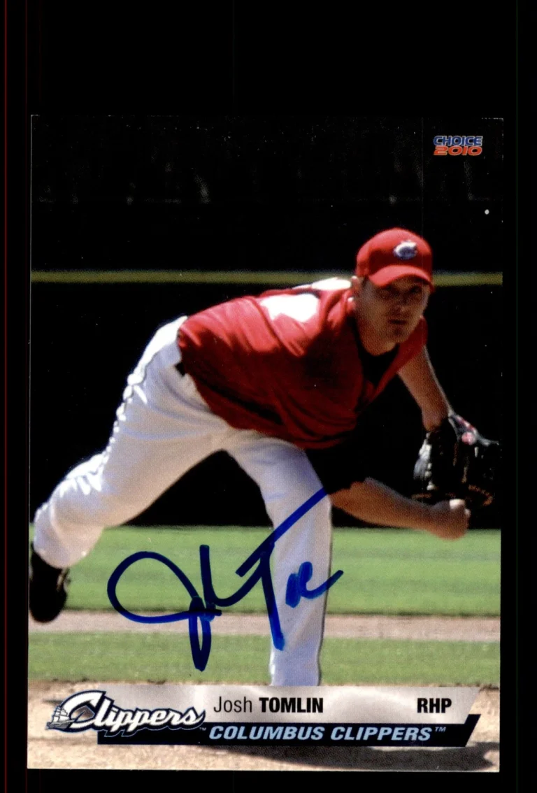 Signed Baseball Card Auto Josh Tomlin 2010 Choice Columbus Clippers