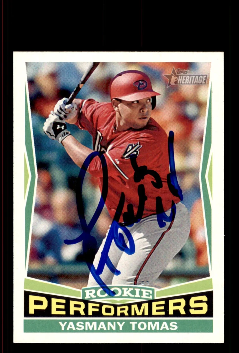 Signed Baseball Card Auto Yasmany Tomas 2015 Topps Heritage #RP-13 Diamondbacks