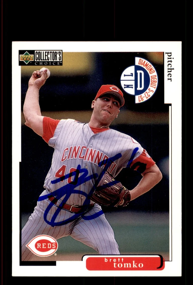 Signed Baseball Card Auto Brett Tomko 1998 Collector's Choice #73