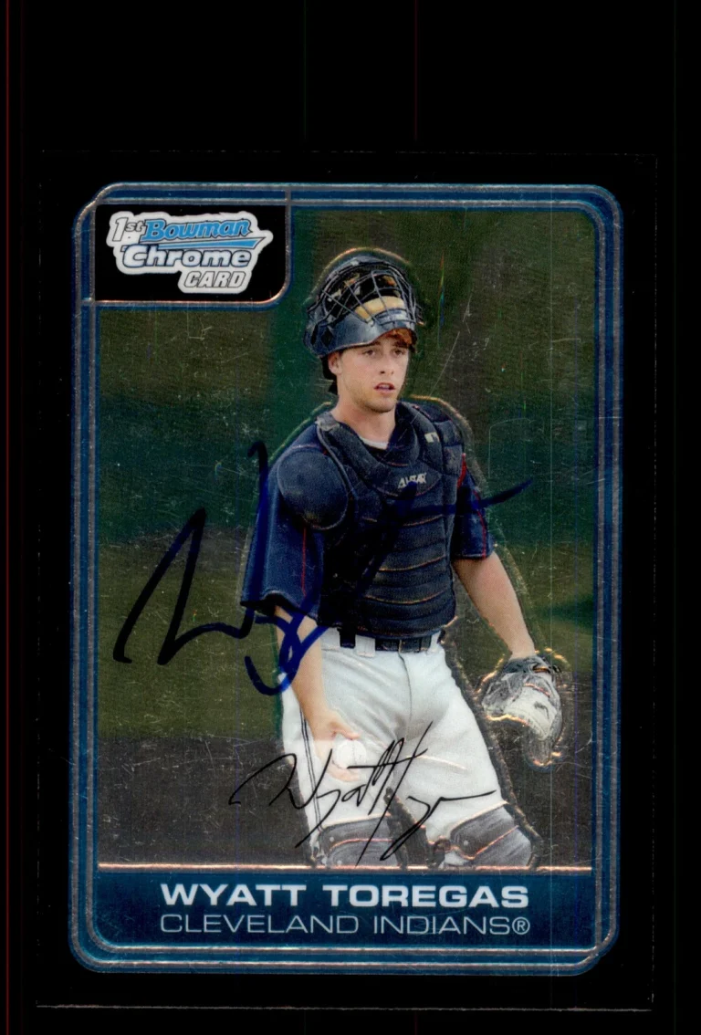 Signed Baseball Card Auto Wyatt Toregas 2006 Bowman Chrome #BC23 Indians