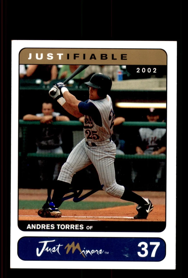 Signed Baseball Card Auto Andres Torres 2002 Justifiable #37 Detroit Tigers