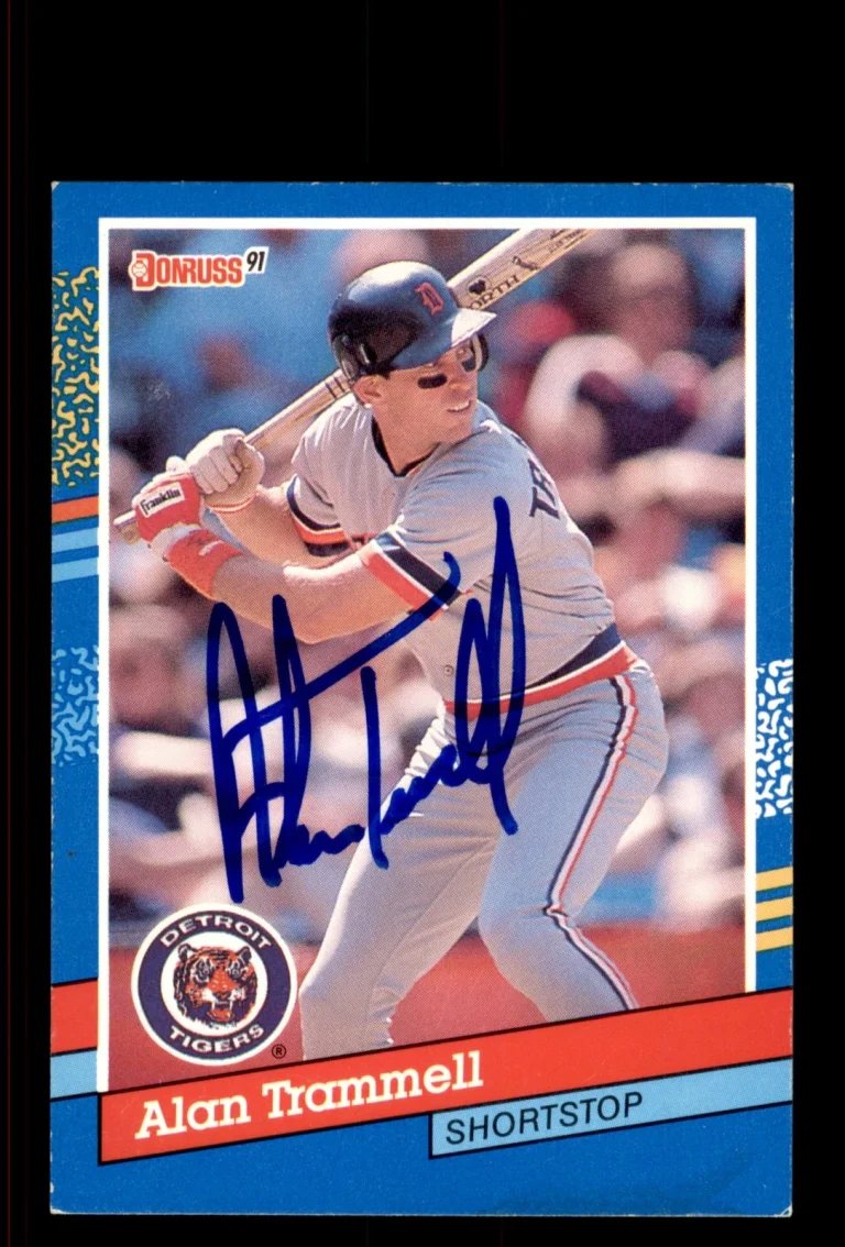 Signed Baseball Card Auto Alan Trammell 1991 Donruss #118 Detroit Tigers