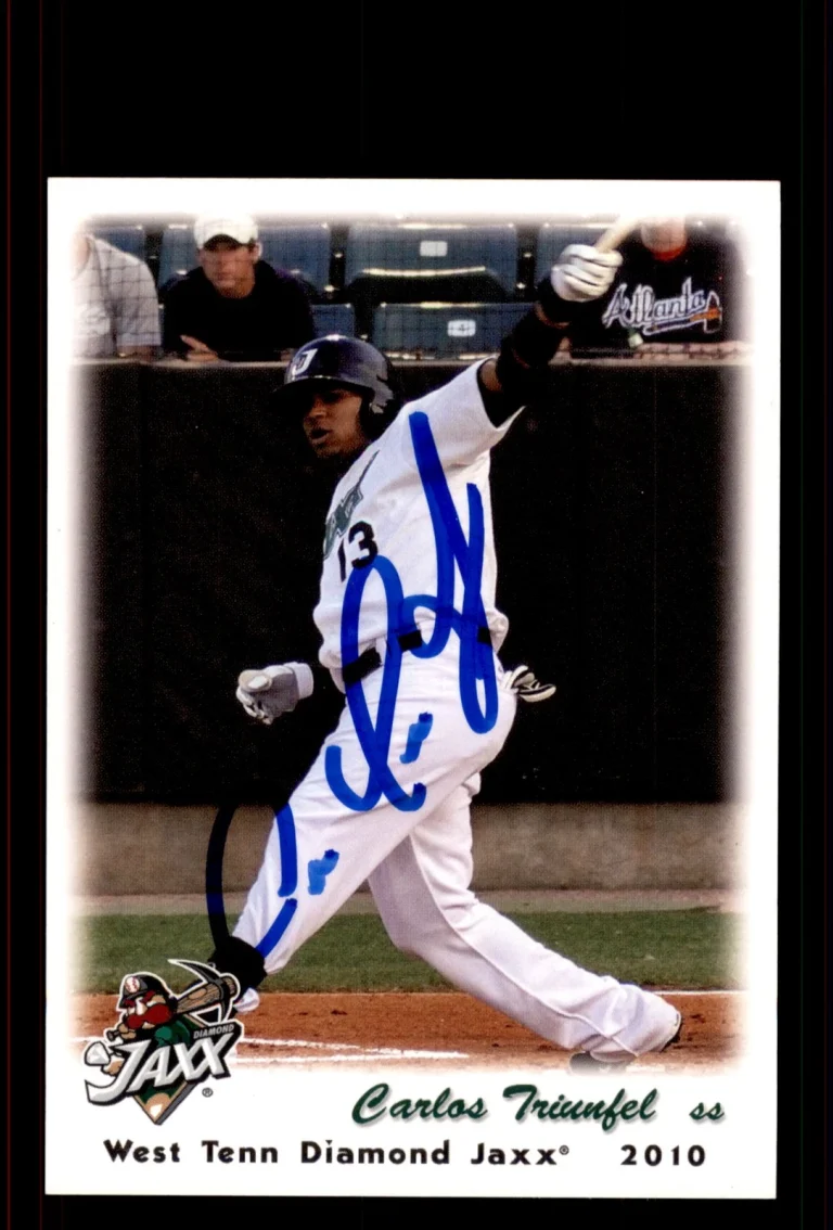 Signed Baseball Card Auto Carlos Triunfel 2010 Grandstand West Tenn Diamond Jaxx