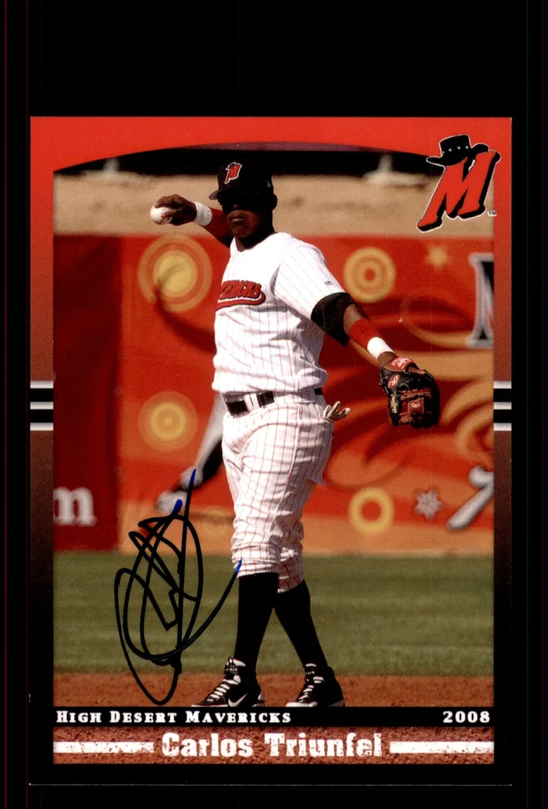 Signed Baseball Card Auto Carlos Triunfel 2008 Grandstand High Desert Mavericks