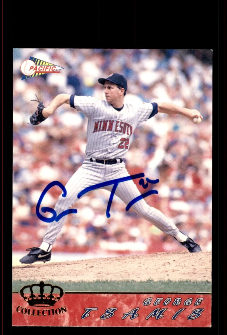 Signed Baseball Card Auto George Tsamis 1994 Pacific #369 Minnesota Twins