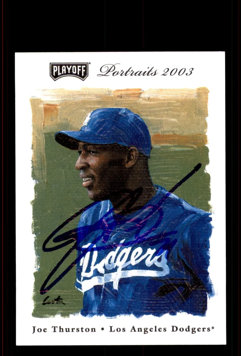 Signed Baseball Card Auto Joe Thurston 2003 Playoff Portraits #102 LA Dodgers