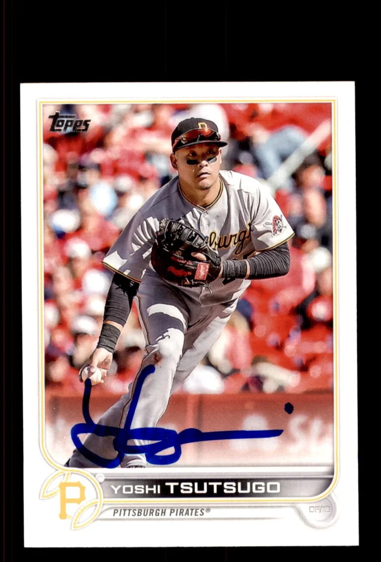 Signed Baseball Card Auto Yoshi Tsutsugo 2022 Topps #US46 Pittsburgh Pirates