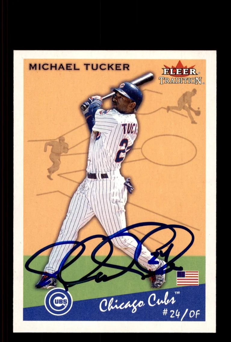 Signed Baseball Card Auto Michael Tucker 2002 Fleer Tradition #124 Chicago Cubs