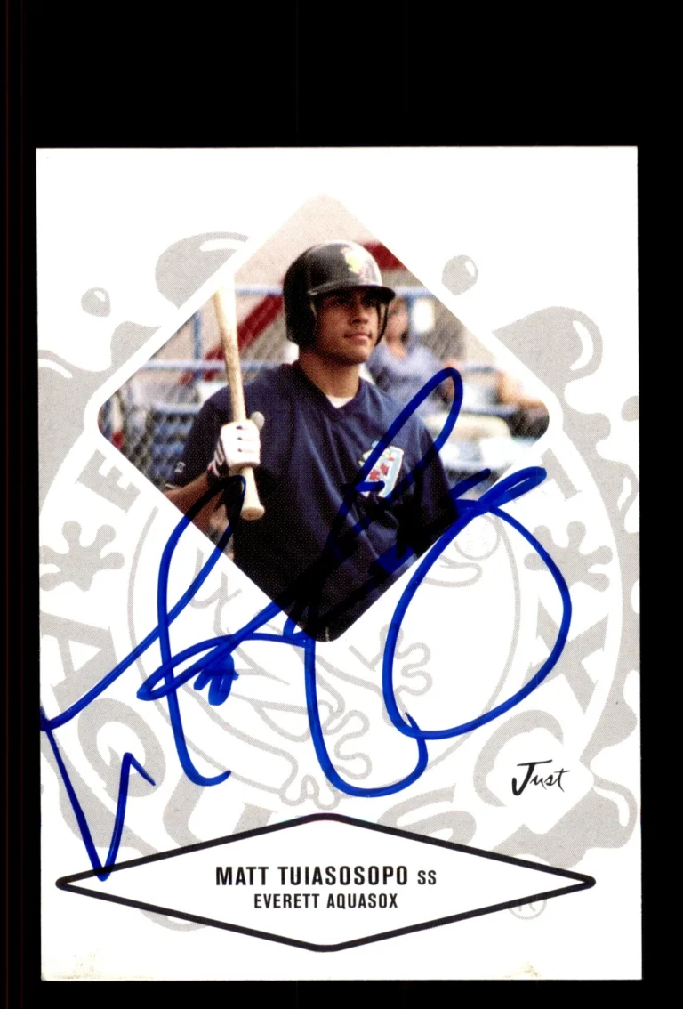 Signed Baseball Card Auto Matt Tuiasosopo 2004 Justifiable #85