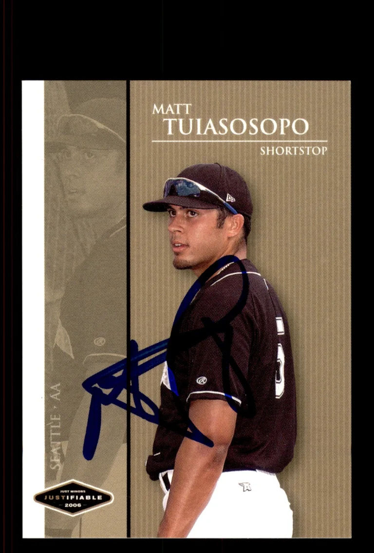 Signed Baseball Card Auto Matt Tuiasosopo 2006 Justifiable #JF-46 Mariners