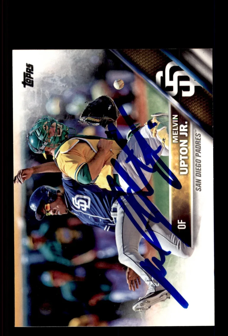 Signed Baseball Card Auto Melvin Upton Jr. 2016 Topps #124 San Diego Padres