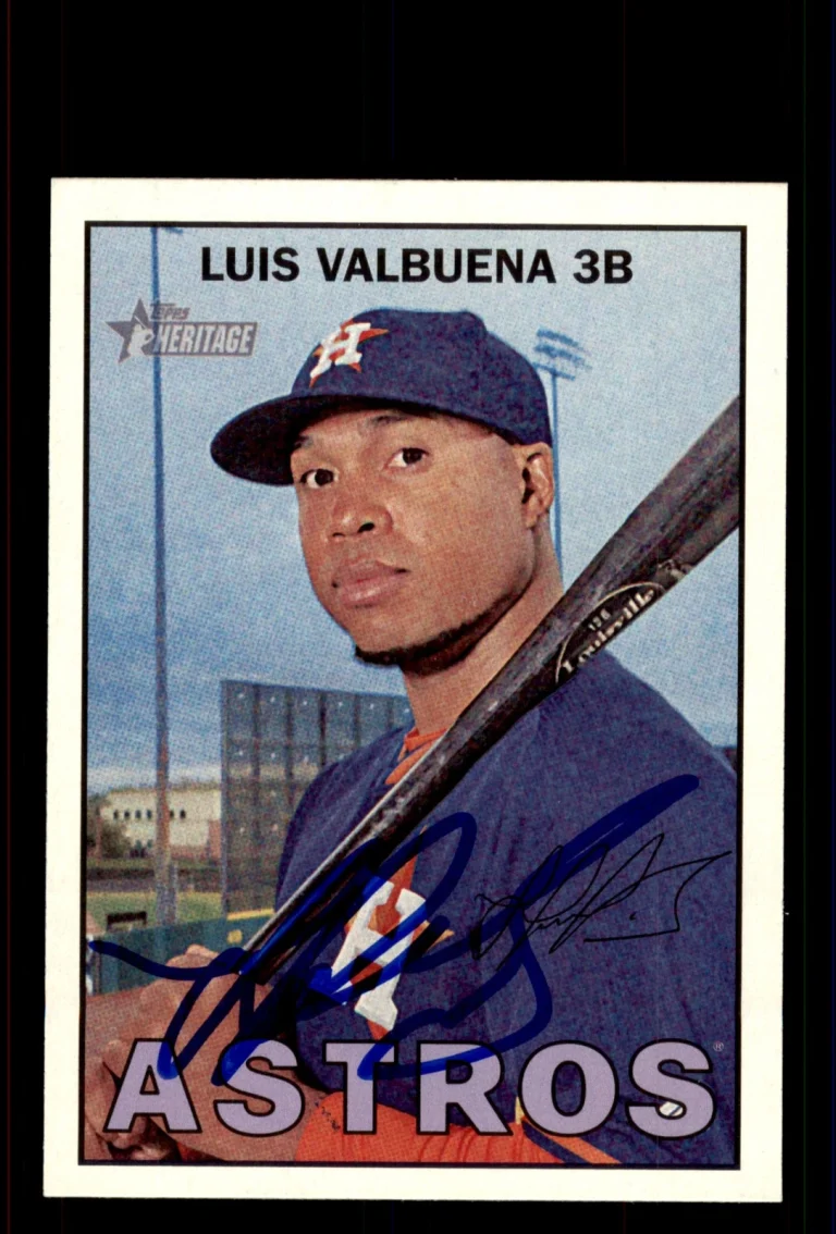 Signed Baseball Card Auto Luis Valbuena 2016 Topps Heritage #201 Houston Astros