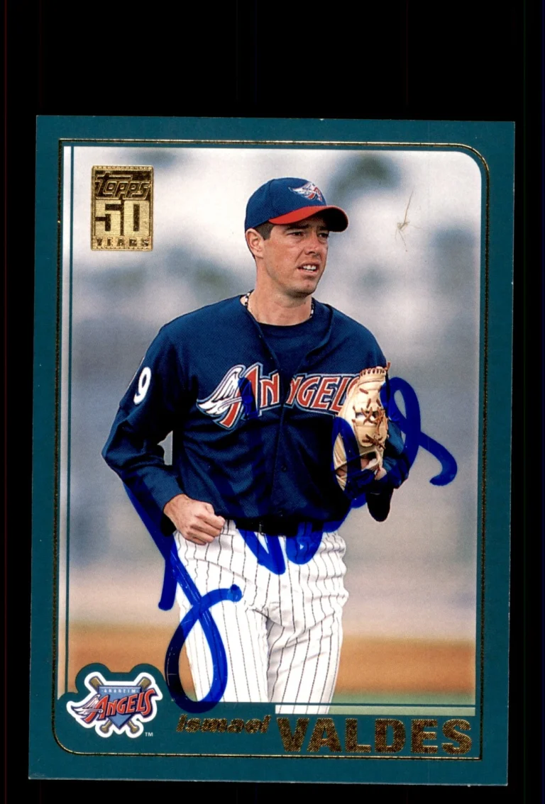 Signed Baseball Card Auto Ismael Valdes 2001 Topps #T33 Anaheim Angels