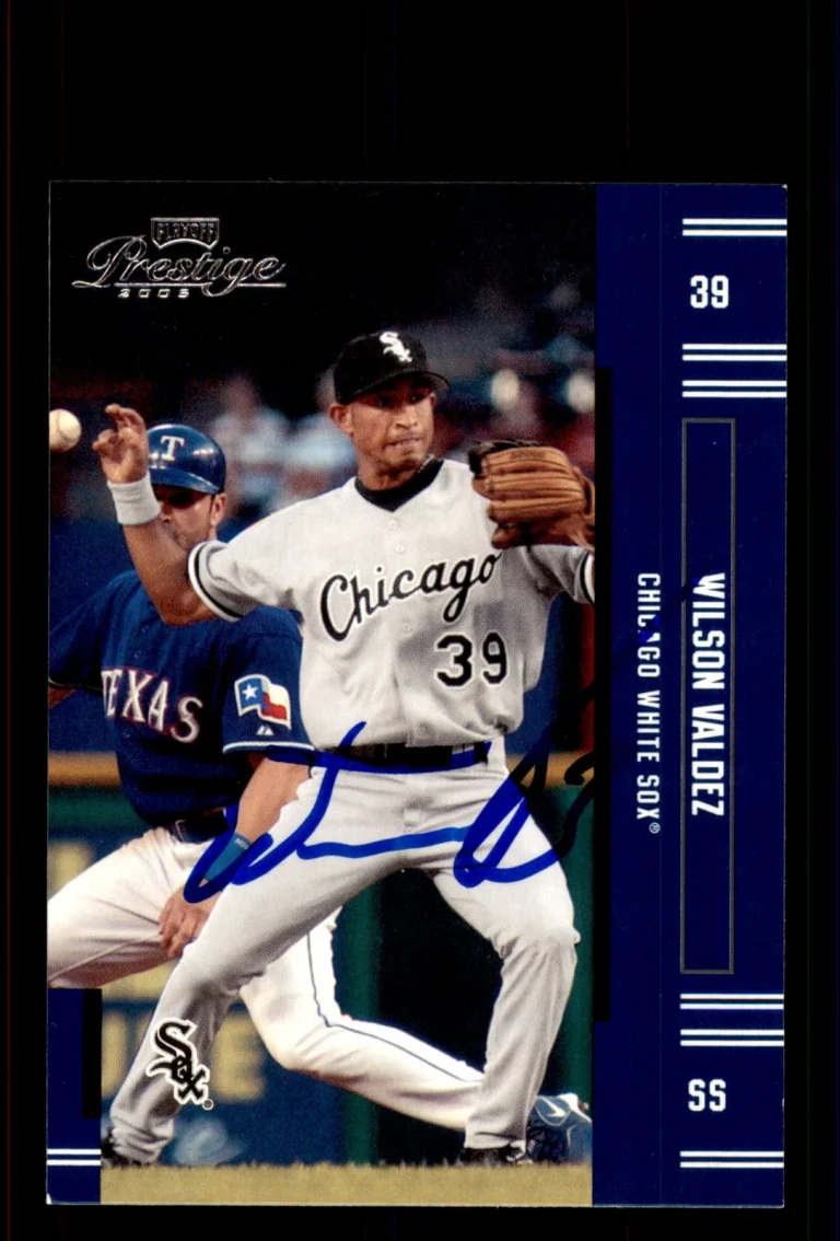Signed Baseball Card Auto Wilson Valdez 2005 Playoff Prestige #76 White Sox