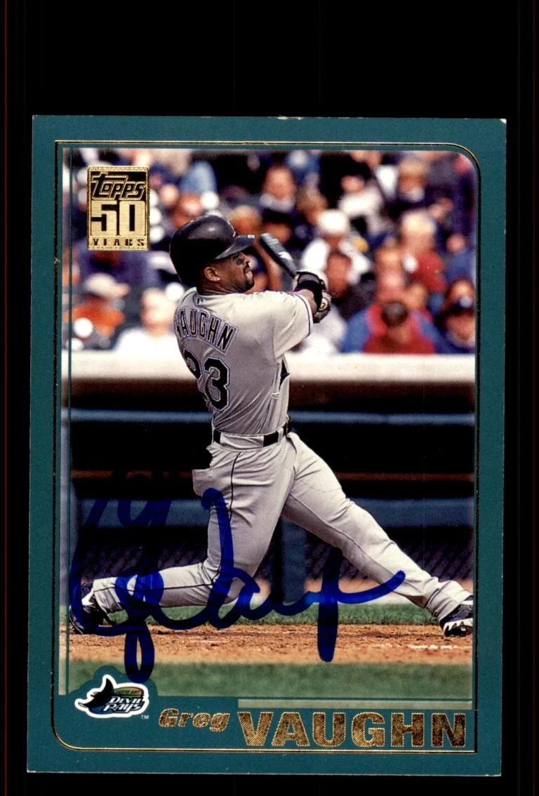 Signed Baseball Card Auto Greg Vaughn 2001 Topps #235 Tampa Bay Devil Rays