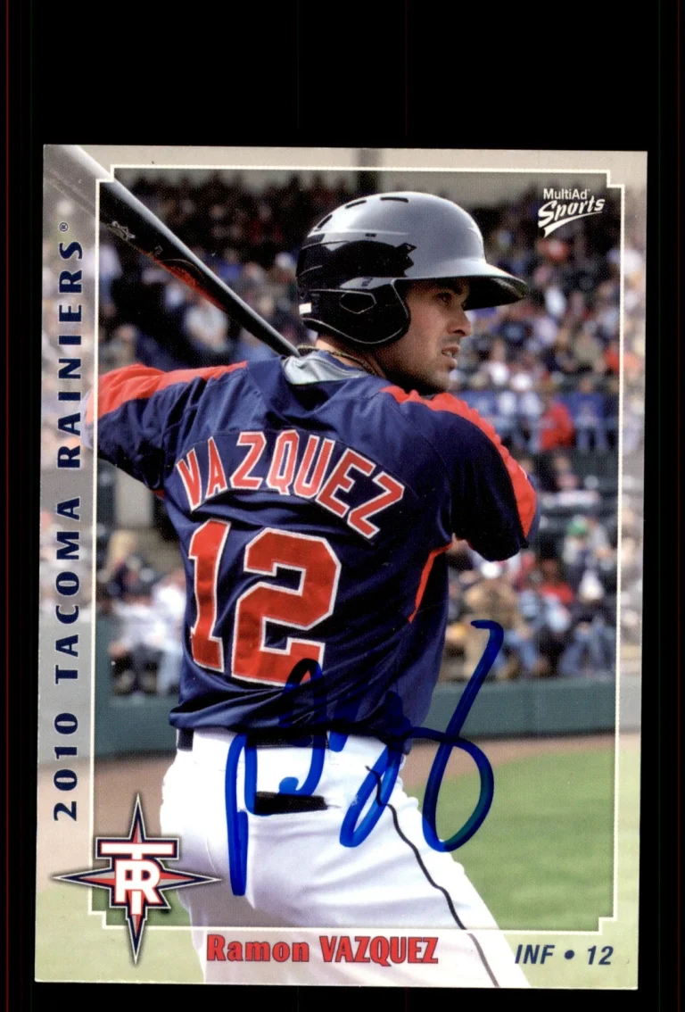 Signed Baseball Card Auto Ramon Vazquez 2010 MultiAd Tacoma Rainiers
